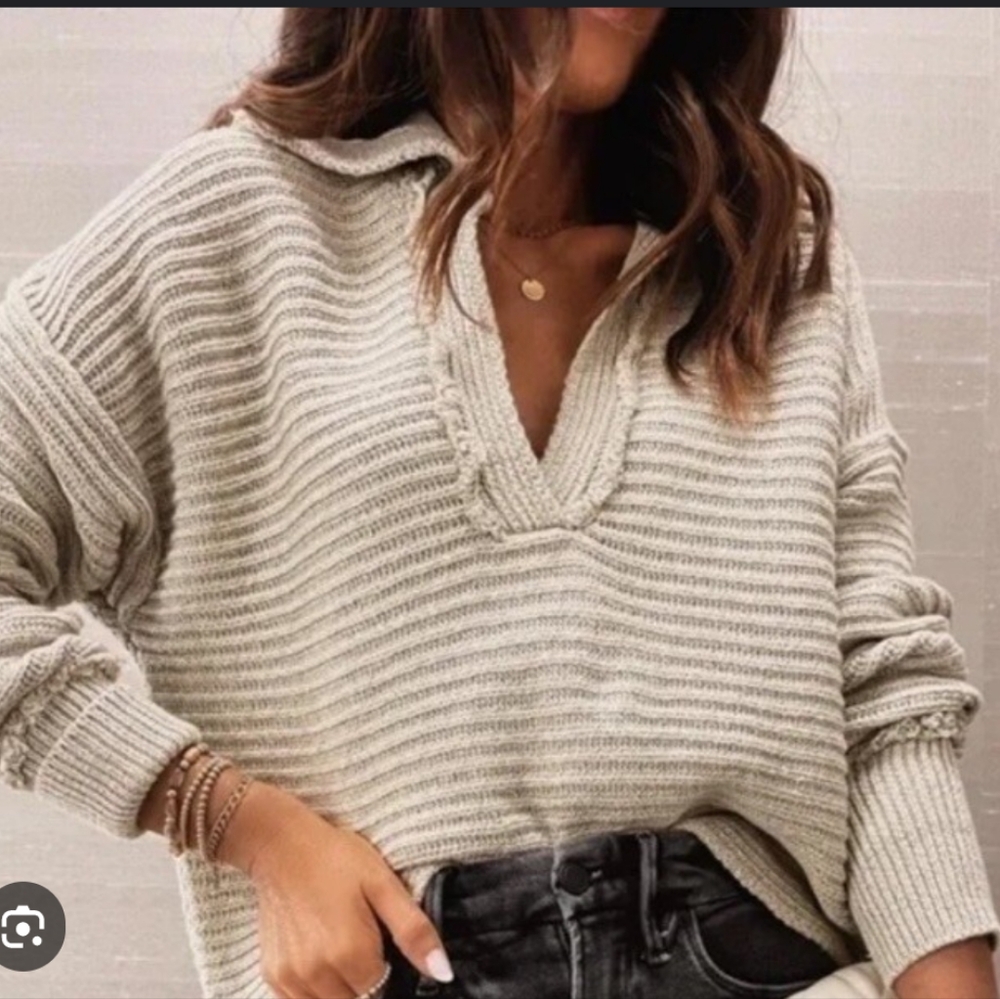 V-Neck Knit Sweater